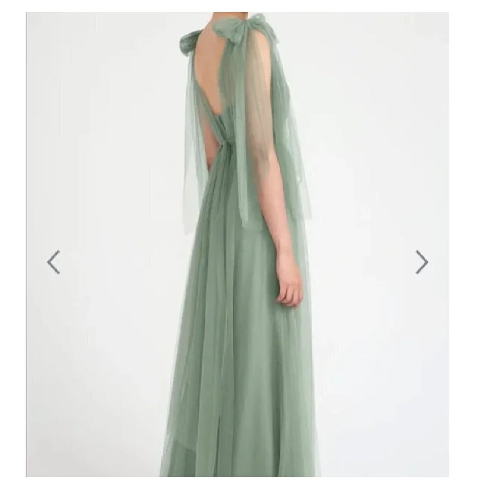 Jenny Yoo Annabelle Bridesmaid Dress in Seaglass Color Floor‎ Length